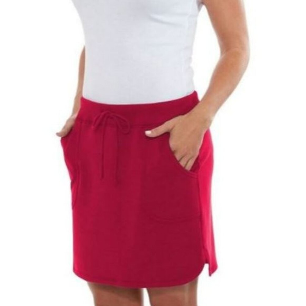 BALANCE COLLECTION Size Small Weekend Skirt Rhubarb Pink Drawstring Waistband